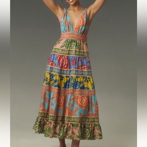 New FARM Rio Garden Mix Midi Dress